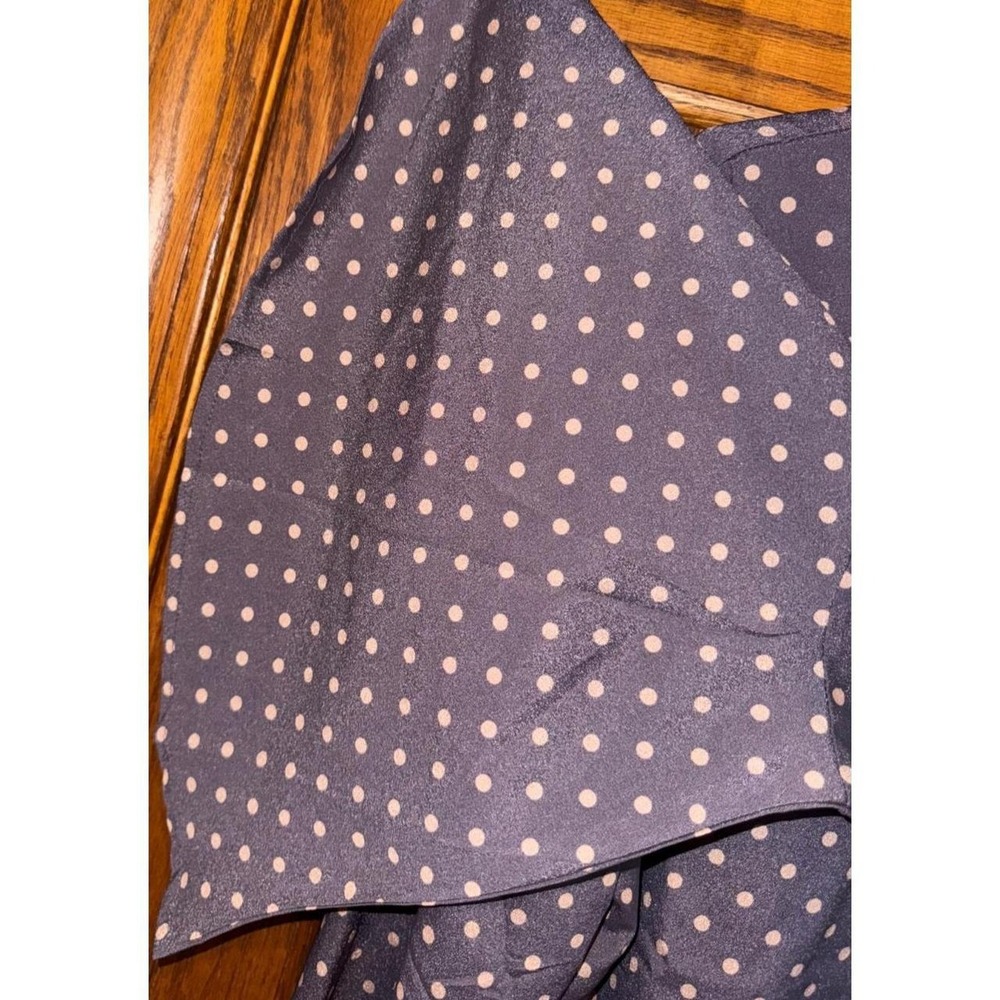 JOA Los Angeles Polka Dot Bell Sleeve Blouse Grey Mauve Boho BC6138 Womens L - Picture 6 of 7